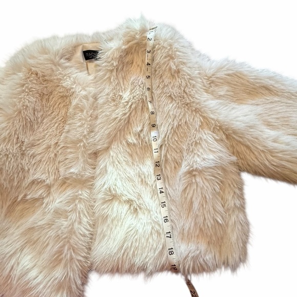 New Women’s White Faux Shearling Fur Jacket Long Sleeve Coat Small -Rachel Zoe - Picture 4 of 12